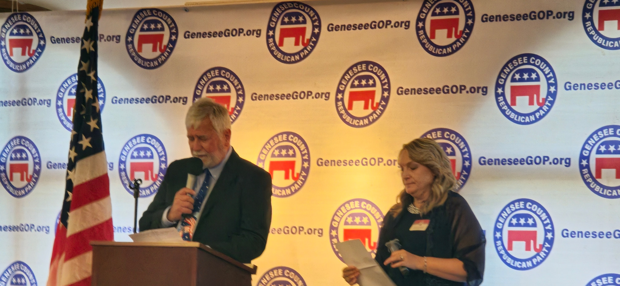 Genesee GOP Chair Jay Fedwa speaking