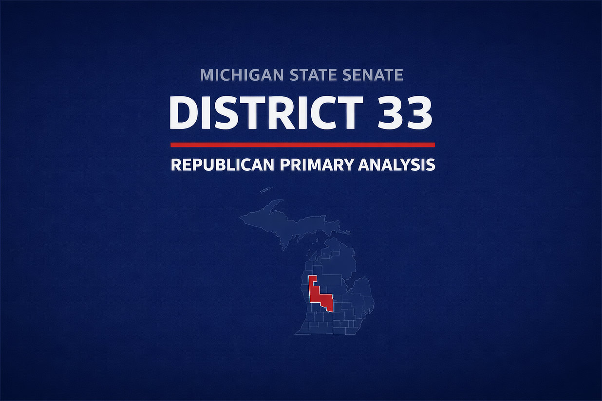 Michigan State Senate District 33 Republican Primary map.