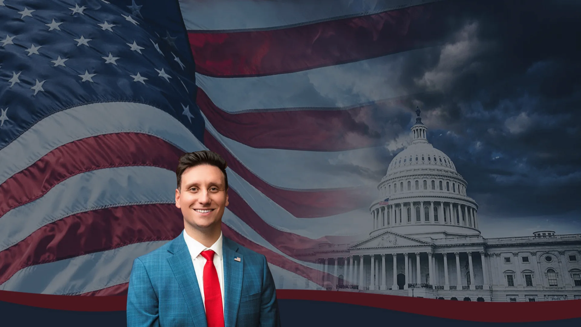 Robert Lulgjuraj campaign banner for Michigan's 10th Congressional District Republican primary.