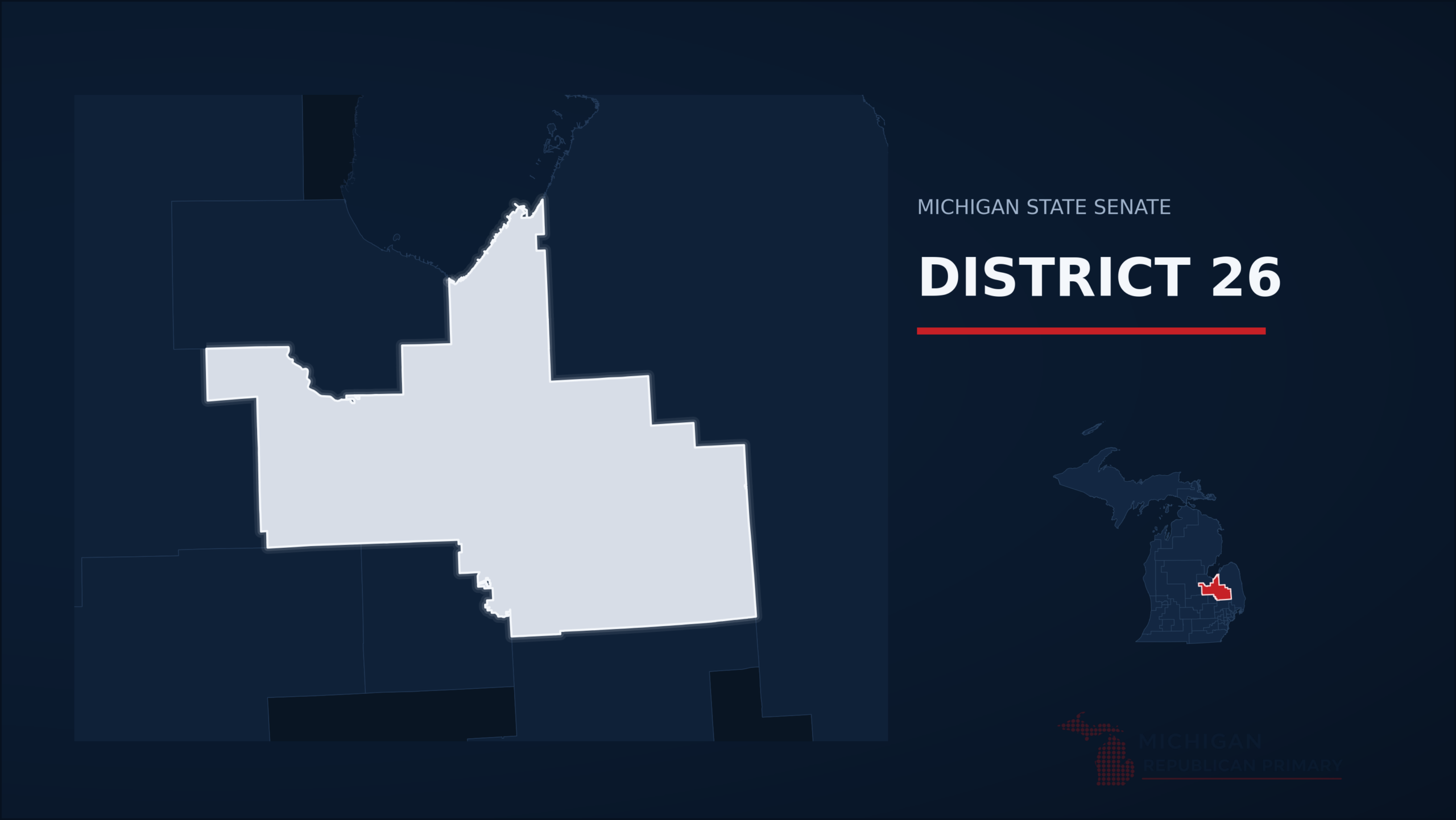 Map of Michigan's 26th state senate district