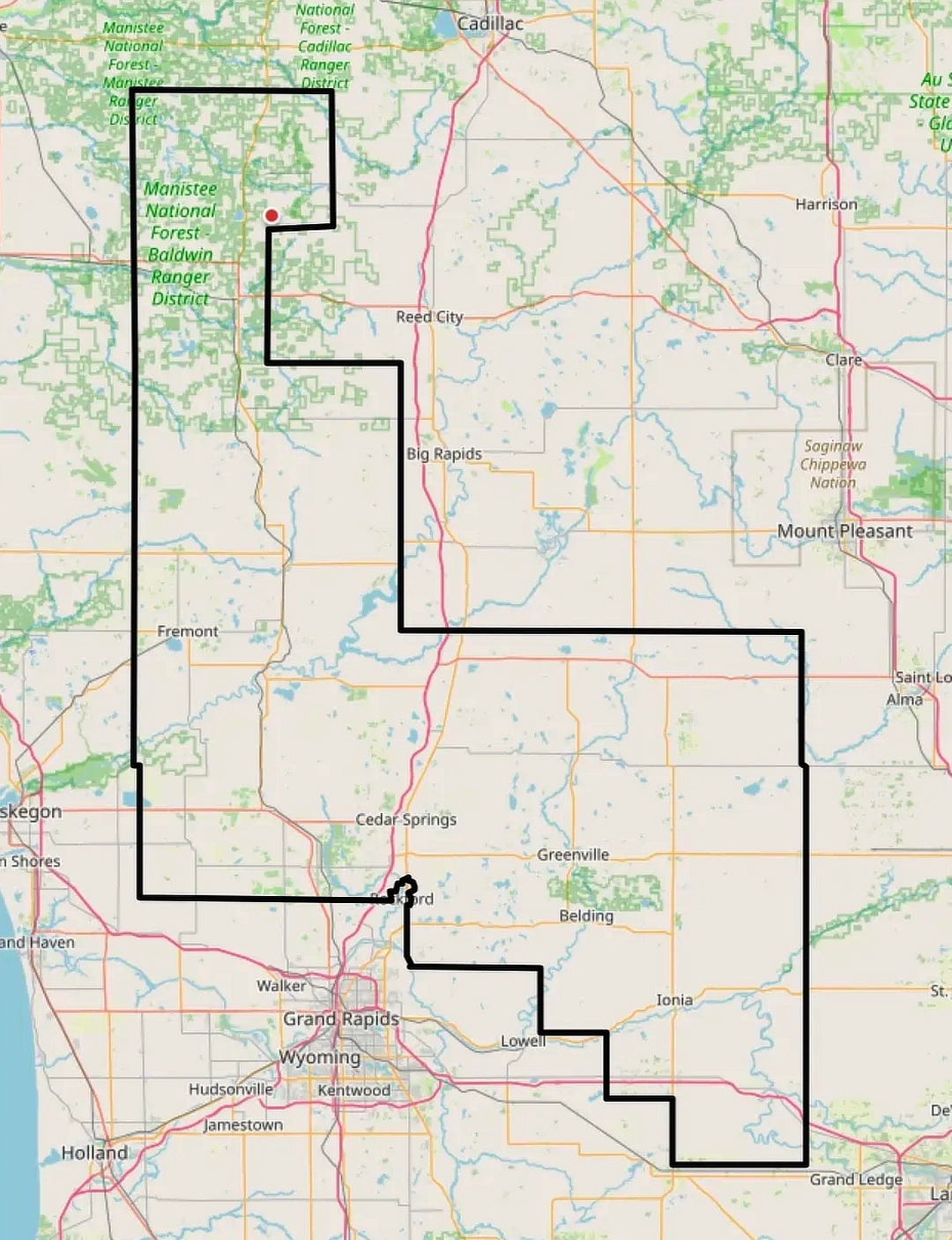 Official high-resolution map of Michigan State Senate District 33
