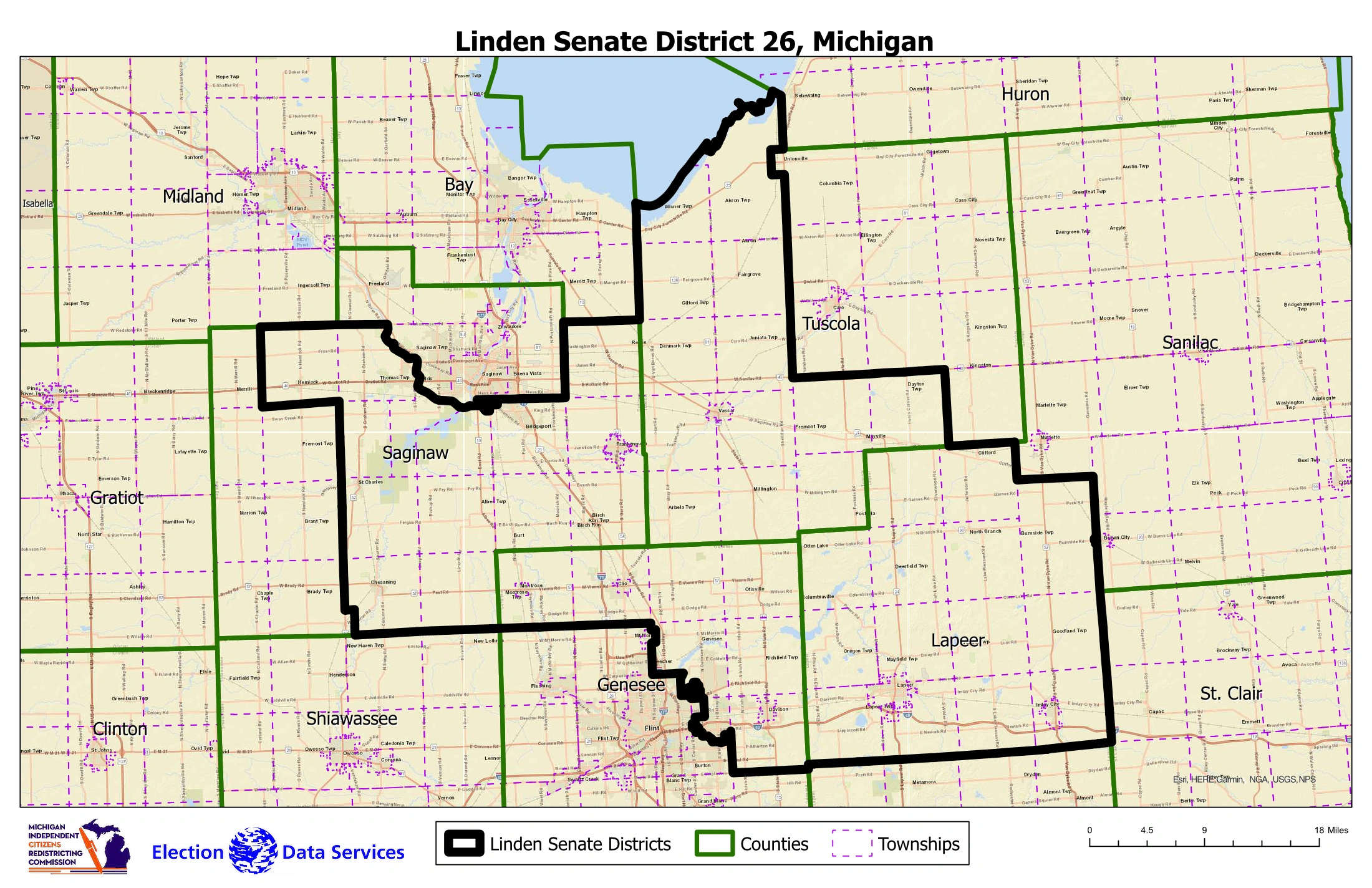 Official Michigan Senate District 26 map