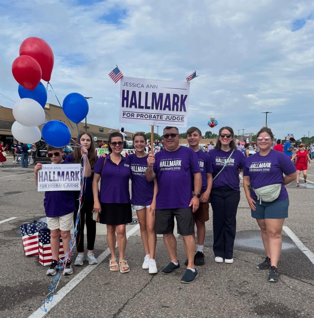 Jessica Ann Hallmark campaign photo with supporters
